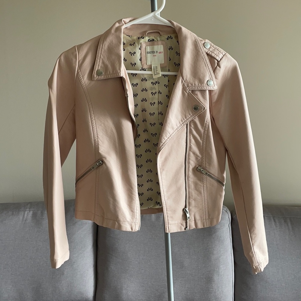 Pink Faux leather jacket